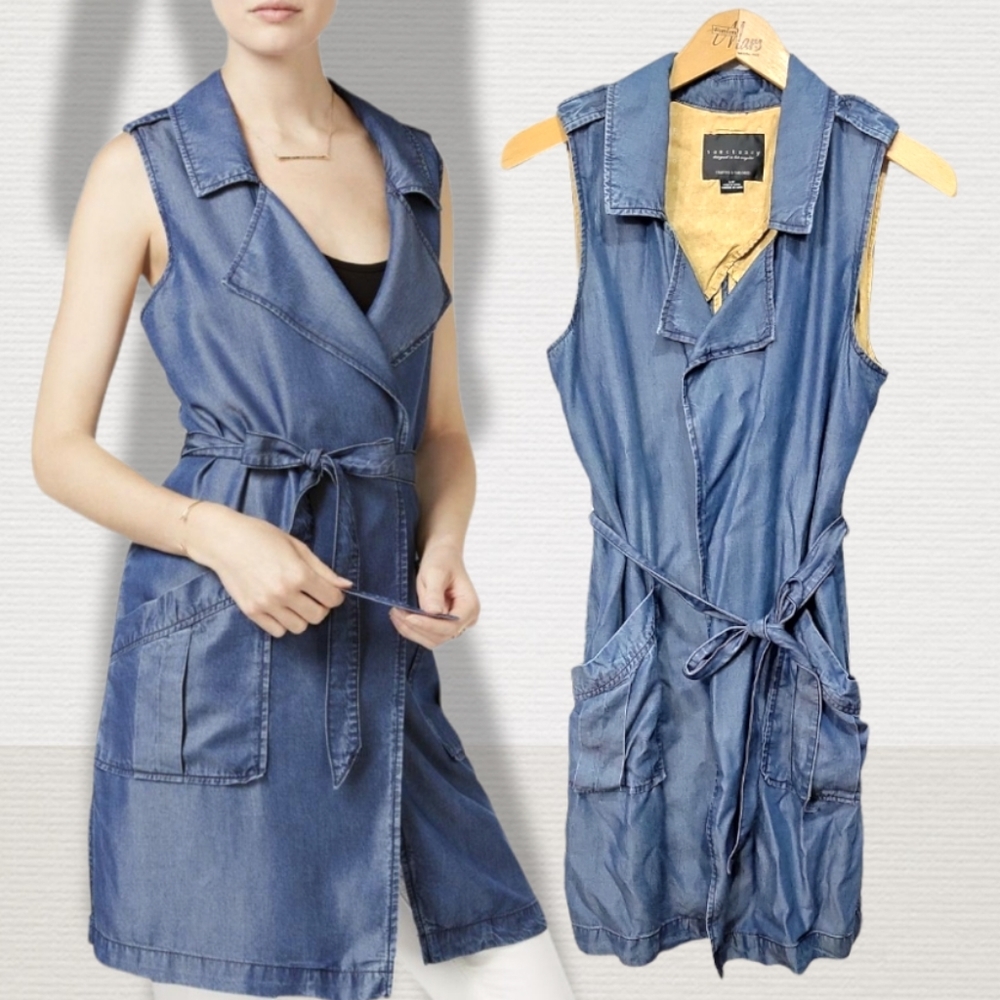 ❤️Sanctuary Los Angeles Denim Open and Sleeveless blazer Small To medium…